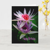 Birthday Kaart voor zuster, waterlilies (Gele Bloem)