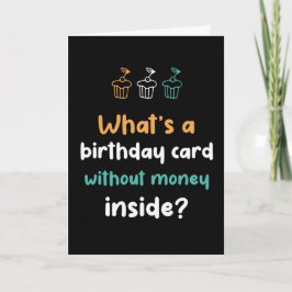 Birthday-kaart zonder geld binnenin Funny Birthday Kaart