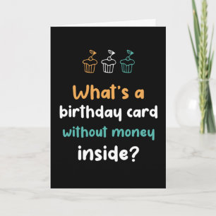 Birthday-kaart zonder geld binnenin Funny Birthday Kaart