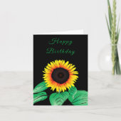 Birthday Kaart Zonnebloem Uw kleuren en tekst (Voorkant)