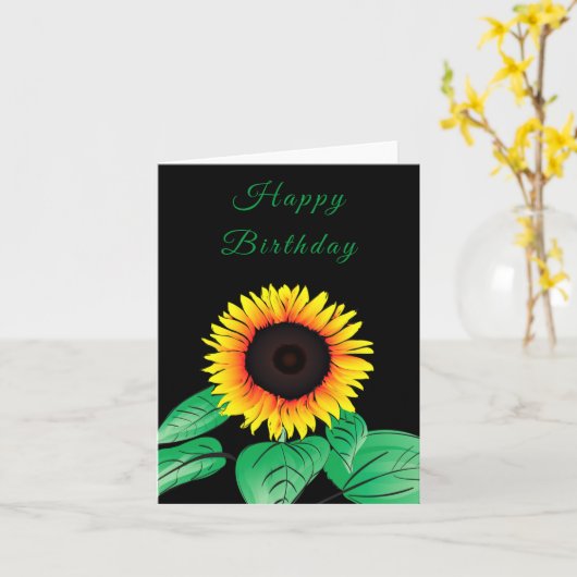 Birthday Kaart Zonnebloem Uw kleuren en tekst (Gele Bloem)