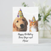 Birthday-kaarten van Dogo en Miaw Bedankkaart (Staand voorkant)