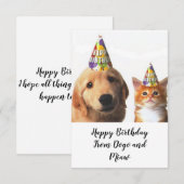 Birthday-kaarten van Dogo en Miaw Bedankkaart (Voorkant / Achterkant)