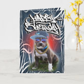 Birthday-kaarthond Kaart (Gele Bloem)