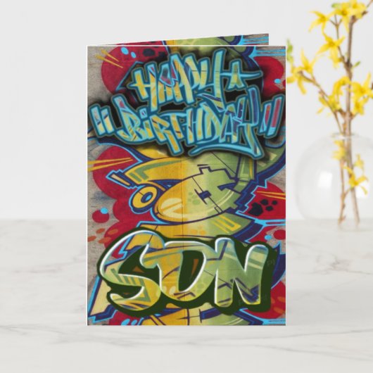 Birthday-kaartzoon Kaart (Gele Bloem)