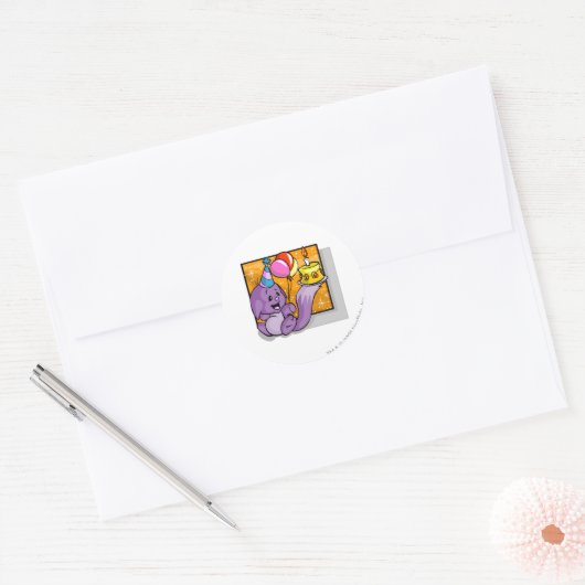 Birthday Kacheek Ronde Sticker (Envelop)