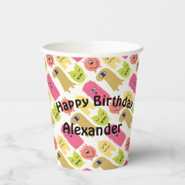 Birthday-kampioenschap Kawaii Monster Papieren Bekers