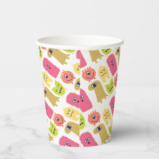 Birthday-kampioenschap Kawaii Monster Papieren Bekers (Rechts)