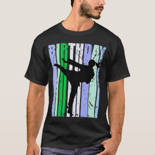 Birthday Karate Womens Retro  Green Blue Co. T-shirt