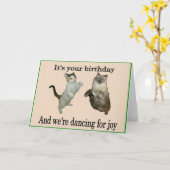 Birthday Katten Kaart (Gele Bloem)