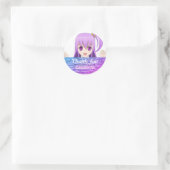 Birthday kawaii anime japanese stijl bedankt ronde sticker (Tas)