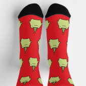 Birthday Kawaii Green Frog - Cute Party Pattern Sokken (Top)