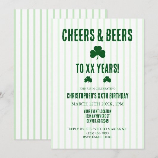 Birthday kazen en bier kaart (Voorkant / Achterkant)