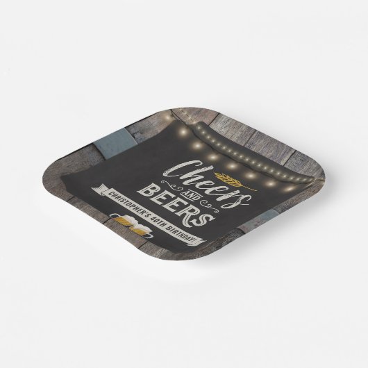 Birthday kazen en bier papieren bordje (Gebogen)