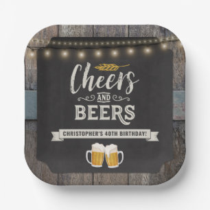 Birthday kazen en bier papieren bordje