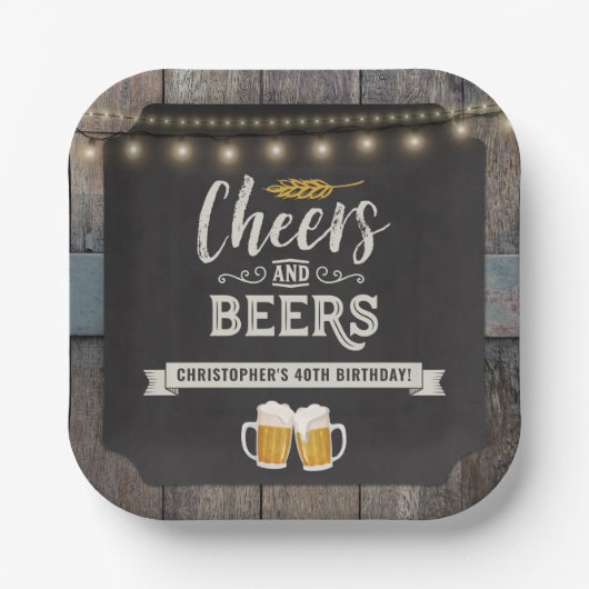 Birthday kazen en bier papieren bordje (Voorkant)