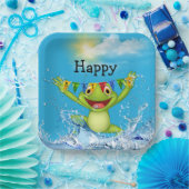 Birthday Kikker uit het water pompen Papieren Bordje (Feest)