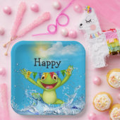 Birthday Kikker uit het water pompen Papieren Bordje (Feest)