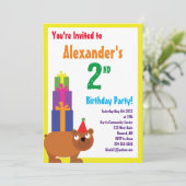 Birthday-Kind bij beer Kaart (Staand voorkant)