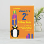 Birthday Kind bij Penguin Animal Kaart (Staand voorkant)