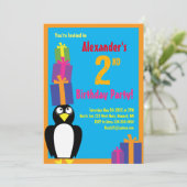Birthday Kind bij Penguin Animal Kaart (Staand voorkant)