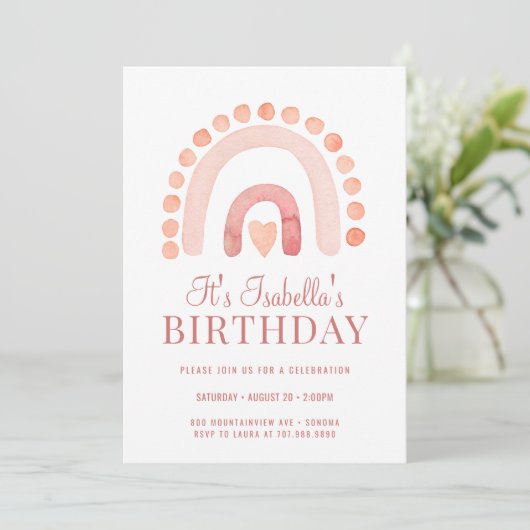 Birthday Kind Boho Rainbow Bisque Kaart (Staand voorkant)