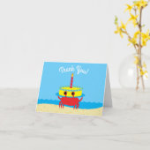 Birthday Kind Cute Crab Beach Kaart (Gele Bloem)