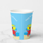Birthday Kind Cute Crab Beach Papieren Bekers (Rechts)
