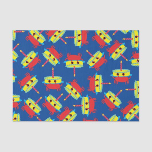 Birthday Kind Cute Crab Beach Tissuepapier (Voorkant)