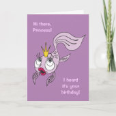 Birthday Kind Cute Fish Princess Kaart (Voorkant)