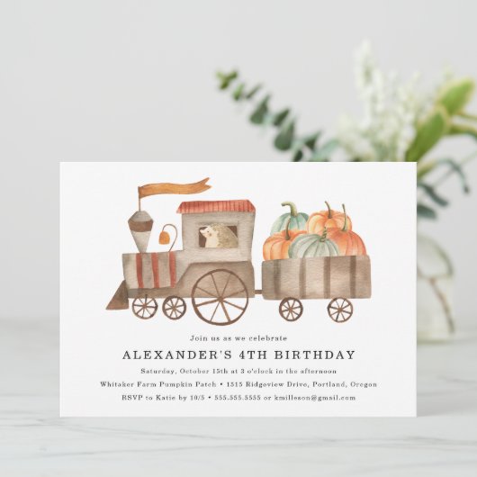 Birthday Kind Cute Pumpkin Patch Kaart (Staand voorkant)