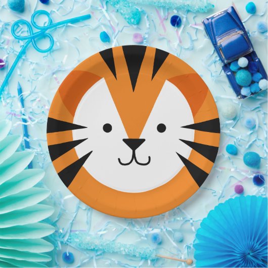 Birthday Kind Cute Tiger Face Papieren Bordje (Feest)