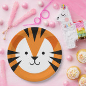 Birthday Kind Cute Tiger Face Papieren Bordje (Feest)