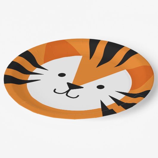 Birthday Kind Cute Tiger Face Papieren Bordje (Gekanteld)