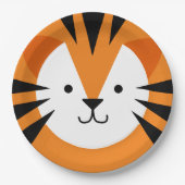 Birthday Kind Cute Tiger Face Papieren Bordje (Voorkant)
