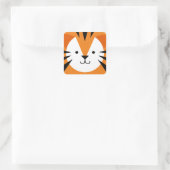Birthday Kind Cute Tiger Face Vierkante Sticker (Tas)