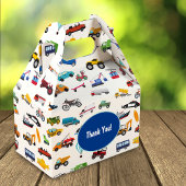 Birthday Kind Little Boy Cars Vehicle Pattern Bedankdoosjes