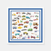 Birthday Kind Little Boy Cars Vehicle Pattern Servet (Voorkant)