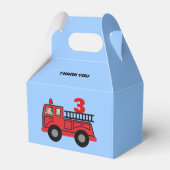 Birthday Kind Red Fire Truck - Aangepaste foto Bedankdoosjes (Achterkant)