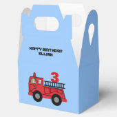 Birthday Kind Red Fire Truck - Aangepaste foto Bedankdoosjes (Geopend)