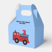 Birthday Kind Red Fire Truck - Aangepaste foto Bedankdoosjes (Voorkant Zijde)