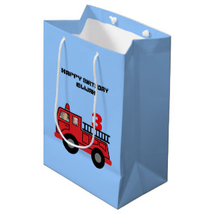 Birthday Kind Red Fire Truck - Aangepaste foto Medium Cadeauzakje