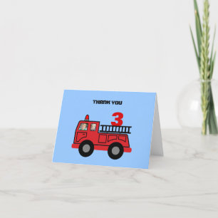 Birthday Kind Red Fire Truck Foto Aangepast dank Y Bedankkaart