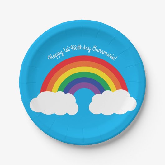 Birthday Kind regenboogschoen Papieren Bordje (Voorkant)