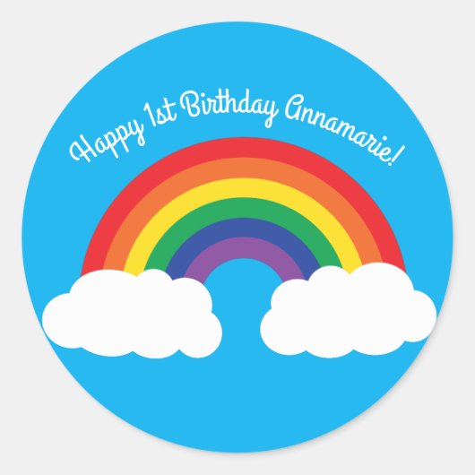 Birthday Kind regenboogschoen Ronde Sticker (Voorkant)