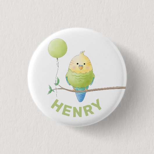 Birthday-Kind van Budgie Birthday Button (Voorkant)