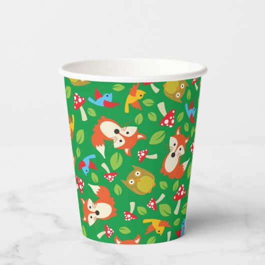 Birthday Kind van Forest Friends Woodland Cute Papieren Bekers (Achterkant)