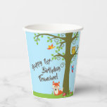 Birthday Kind van Forest Friends Woodland Cute Papieren Bekers<br><div class="desc">Dit thema van schattige bosmirvrienden is perfect voor je kind kleine op je eerste verjaardagsfeestje! Geweldig voor een schattig kind geboren in de lente,  of een beetje dat van dieren houdt. Een eerste verjaardagsthema past bij een bos avontuur!</div>