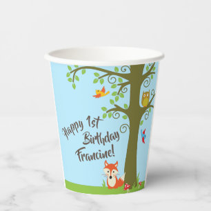 Birthday Kind van Forest Friends Woodland Cute Papieren Bekers