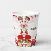 Birthday Kind van Red Berry Garden Toadstool Papieren Bekers (Achterkant)